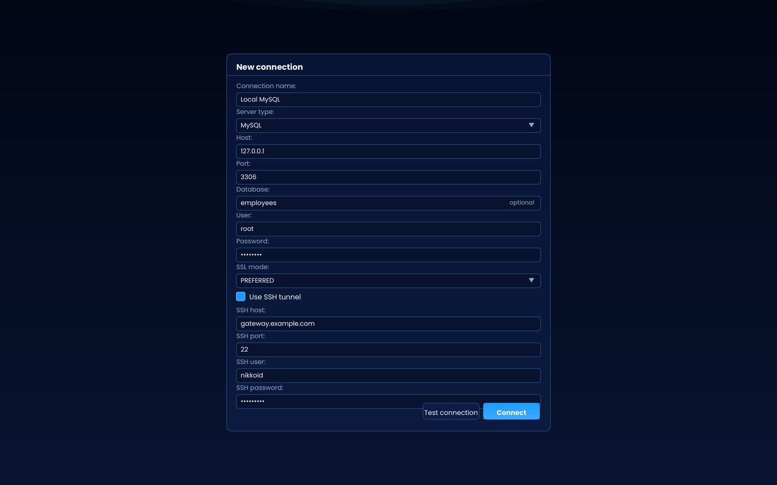 New connection